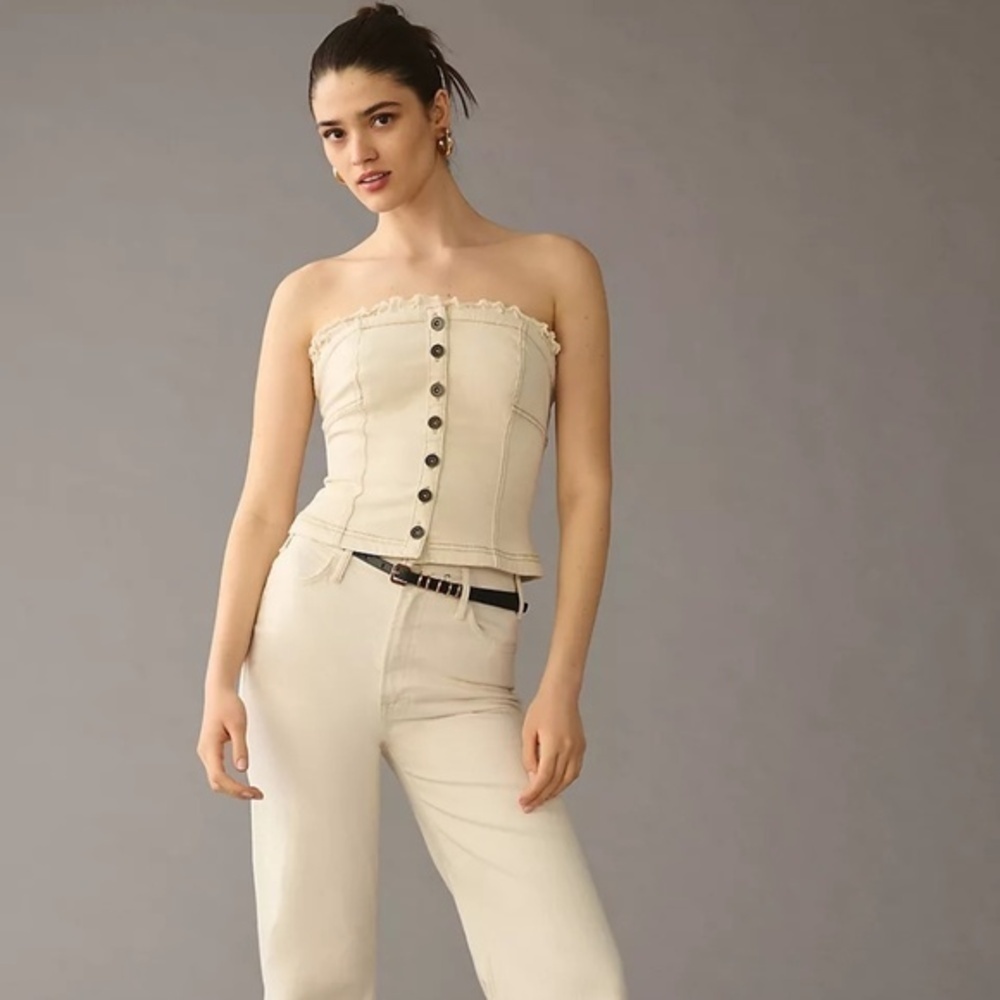 NWT Anthropologie Button-Front  Corset Top Small